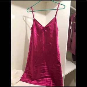 Pink lace slip dress